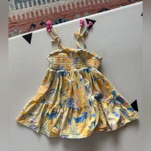 Tommy Bahama|baby girl yellow floral maxi dress with tiered ruffles•••Summer